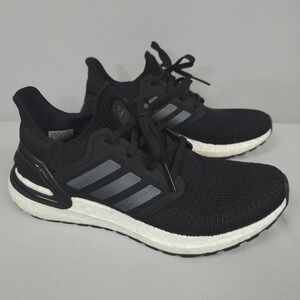 Adidas Ultraboost 20 Shoes Women Size 8.5 Core Black Silver White Prime Knit